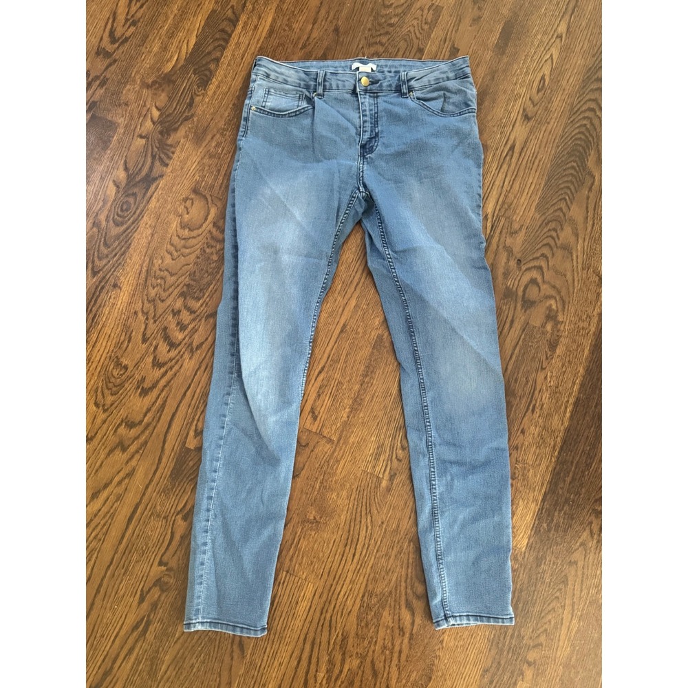 H&M Womens Light Wash Blue Skinny Jeans Size 10 Stretch Denim 0355953 4